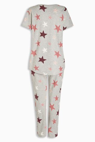 Grey Star Print Wrapband Pyjamas